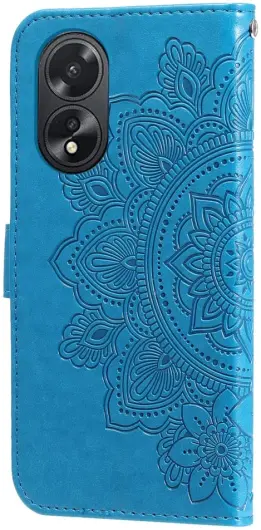 Oppo A18 / A38 Hoesje Mandala Bloemen Wallet Book Case Kunstleer Blauw afbeelding 9