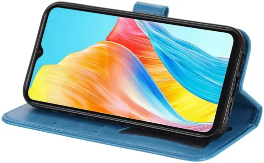 Oppo A18 / A38 Hoesje Mandala Bloemen Wallet Book Case Kunstleer Blauw afbeelding 11