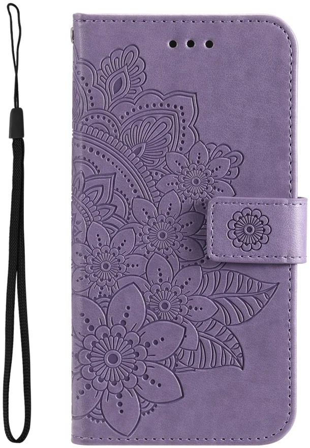 Oppo A18 / A38 Hoesje Mandala Bloemen Wallet Book Case Kunstleer Paars afbeelding 4