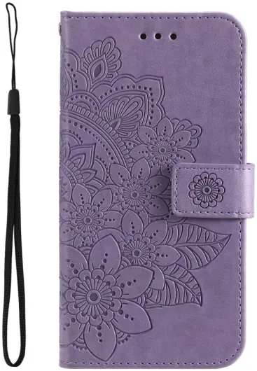 Oppo A18 / A38 Hoesje Mandala Bloemen Wallet Book Case Kunstleer Paars afbeelding 4