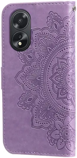 Oppo A18 / A38 Hoesje Mandala Bloemen Wallet Book Case Kunstleer Paars afbeelding 5