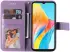 Oppo A18 / A38 Hoesje Mandala Bloemen Wallet Book Case Kunstleer Paars afbeelding 2