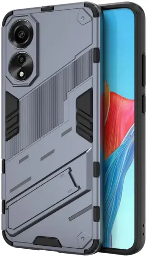 Oppo A78 4G Hoesje Shockproof Kickstand Back Cover Donker Blauw afbeelding 1