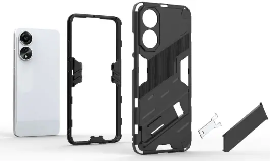 Oppo A78 4G Hoesje Shockproof Kickstand Back Cover Donker Blauw afbeelding 3