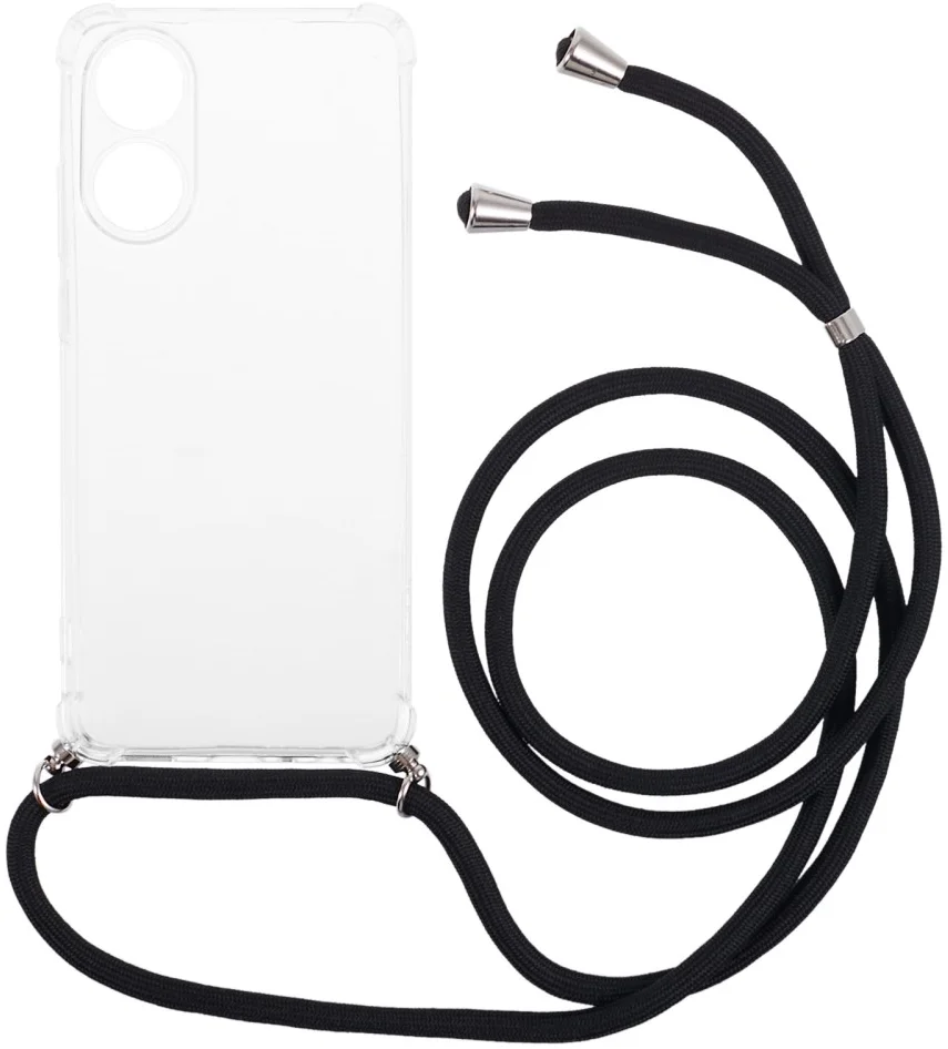 Oppo A78 4G Hoesje met Koord Schokbestendig TPU Transparant afbeelding 1