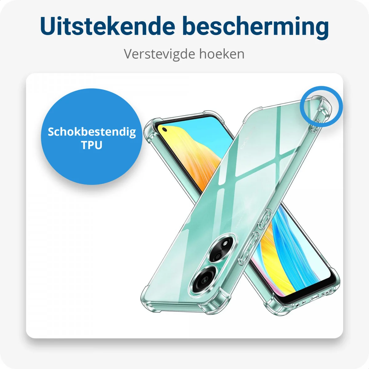 Oppo A78 4G Hoesje met Koord Schokbestendig TPU Transparant afbeelding 2