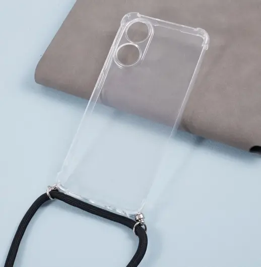 Oppo A78 4G Hoesje met Koord Schokbestendig TPU Transparant afbeelding 6