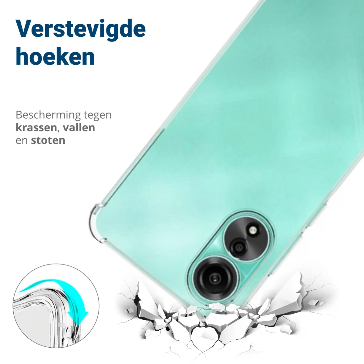 Oppo A78 4G Hoesje Schokbestendig en Dun TPU Back Cover Transparant afbeelding 2