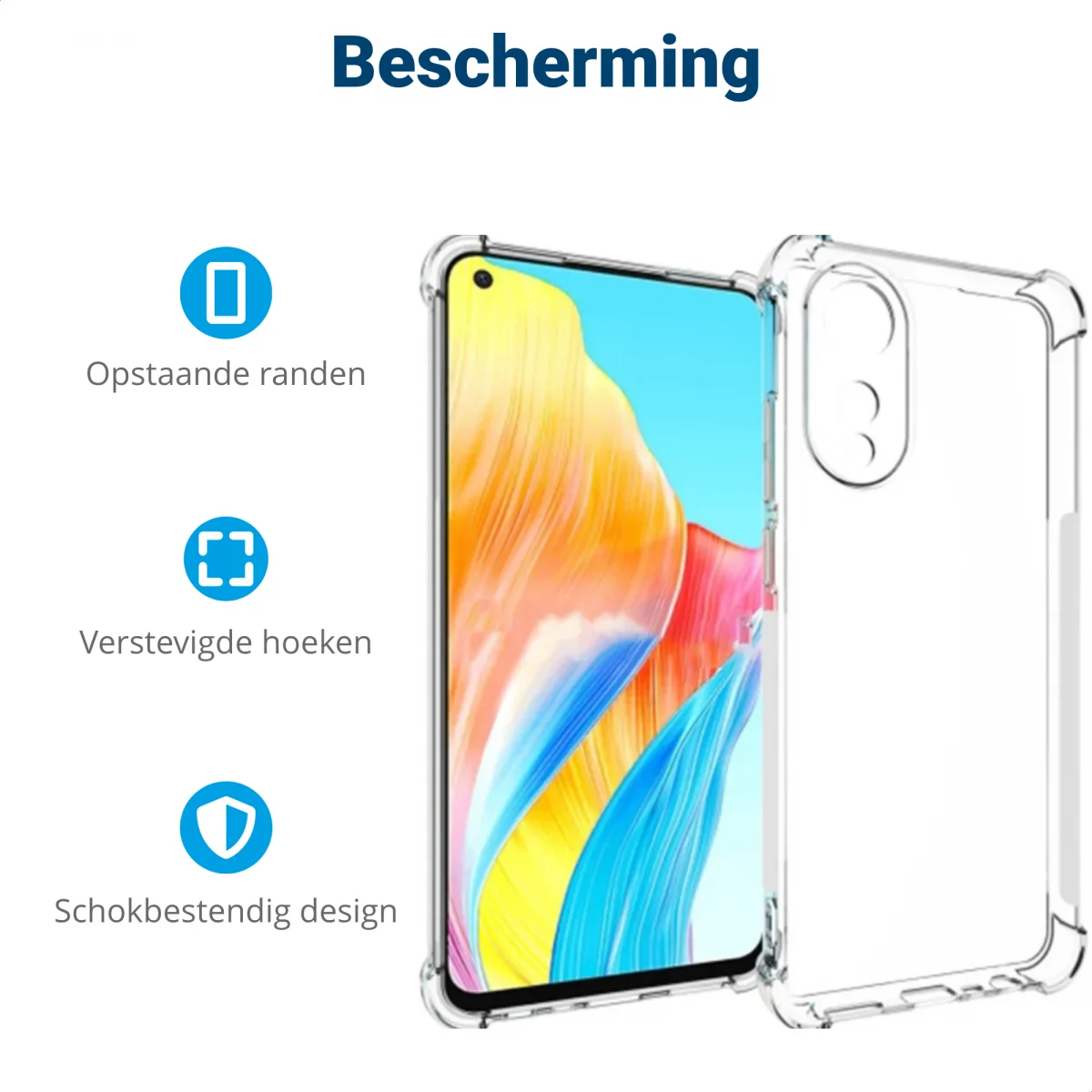 Oppo A78 4G Hoesje Schokbestendig en Dun TPU Back Cover Transparant afbeelding 4