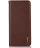 KHAZNEH Samsung Galaxy S24 Hoesje RFID Book Case Leer Bruin
