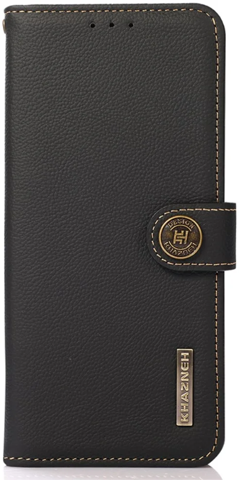 KHAZNEH Samsung S24 Ultra Hoesje RFID Book Case Leer Zwart afbeelding 6