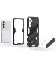 Samsung Galaxy S24 Plus Hoesje Shockproof Kickstand Back Cover Wit