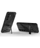 Samsung Galaxy S24 Hoesje Shockproof Kickstand Back Cover Zwart