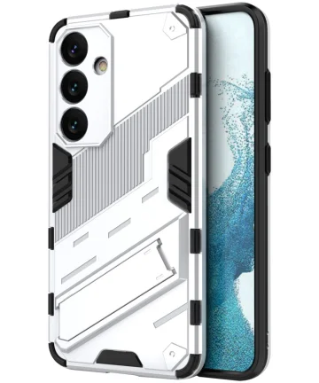 Samsung Galaxy S24 Hoesje Shockproof Kickstand Back Cover Wit Hoesjes
