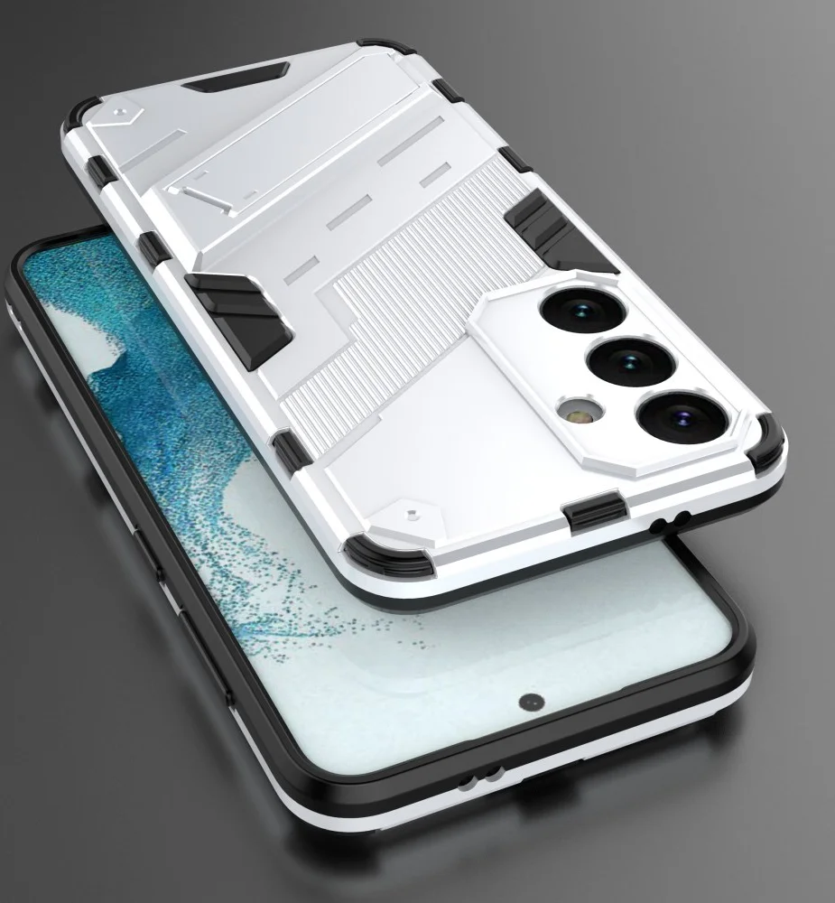 Samsung Galaxy S24 Hoesje Shockproof Kickstand Back Cover Wit afbeelding 5