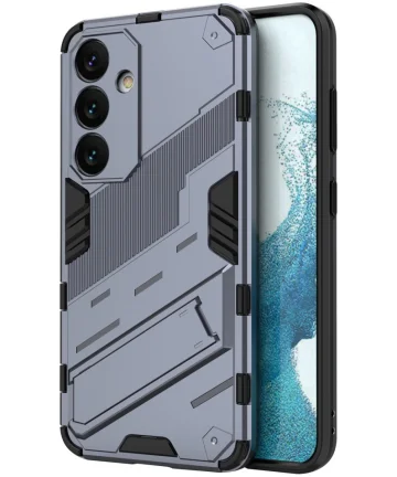 Samsung Galaxy S24 Hoesje Shockproof Kickstand Back Cover Grijs Hoesjes