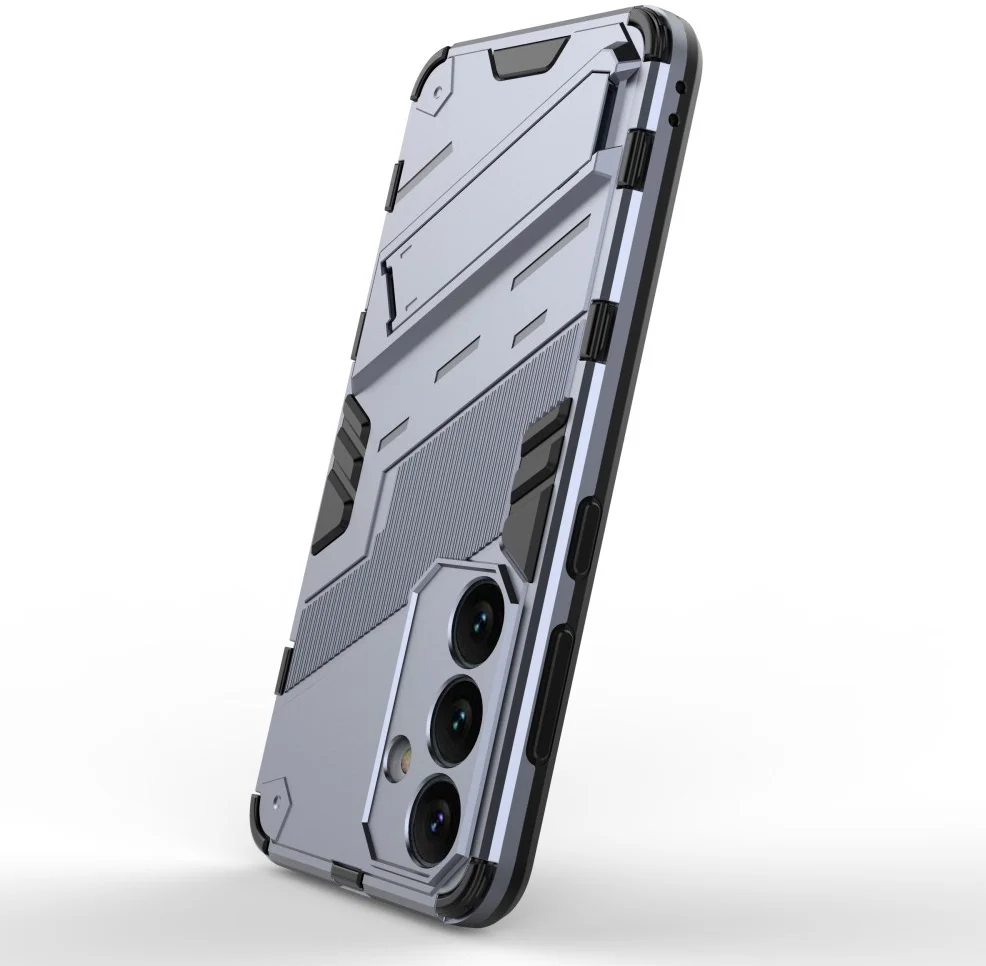 Samsung Galaxy S24 Hoesje Shockproof Kickstand Back Cover Grijs afbeelding 4