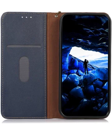 KHAZNEH Xiaomi 14 Hoesje Retro Wallet Book Case Blauw Hoesjes