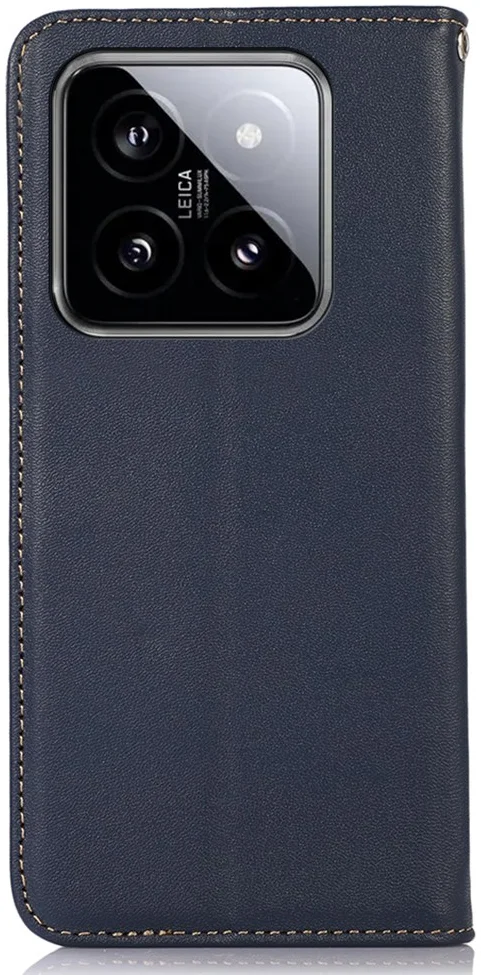 KHAZNEH Xiaomi 14 Hoesje Retro Wallet Book Case Blauw afbeelding 7