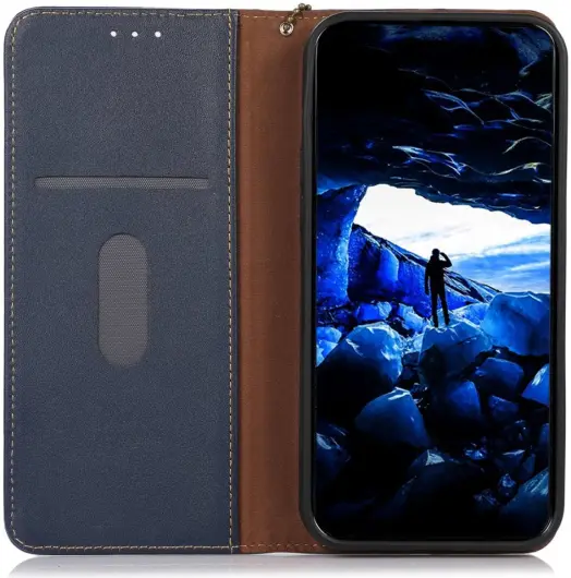 KHAZNEH Xiaomi 14 Hoesje Retro Wallet Book Case Blauw afbeelding 1