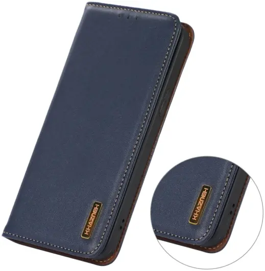 KHAZNEH Xiaomi 14 Hoesje Retro Wallet Book Case Blauw afbeelding 4