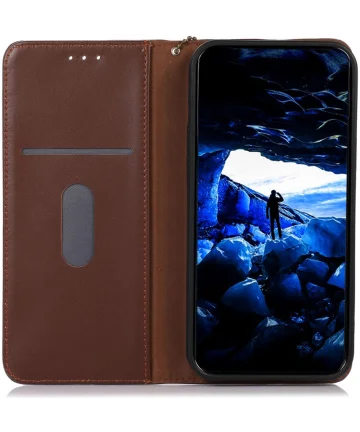 KHAZNEH Xiaomi 14 Hoesje Retro Wallet Book Case Bruin Hoesjes
