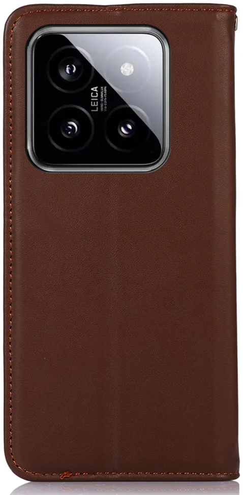 KHAZNEH Xiaomi 14 Hoesje Retro Wallet Book Case Bruin afbeelding 7