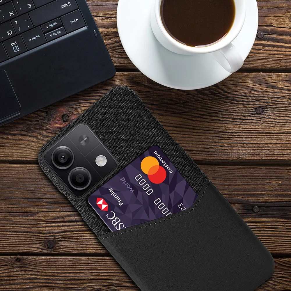 Xiaomi Redmi Note 13 5G Hoesje met Kaarthouder Back Cover Zwart afbeelding 4