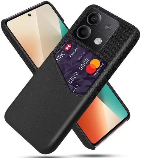 Xiaomi Redmi Note 13 5G Hoesje met Kaarthouder Back Cover Zwart afbeelding 1