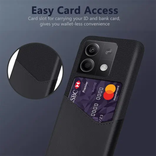 Xiaomi Redmi Note 13 5G Hoesje met Kaarthouder Back Cover Zwart afbeelding 2
