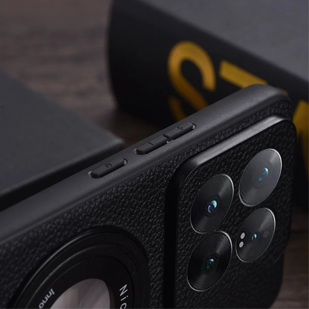Xiaomi 14 Hoesje met Magsafe Back Cover Kunstleer Textuur Groen afbeelding 3