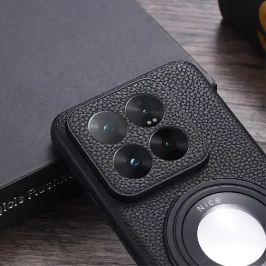 Xiaomi 14 Hoesje met Magsafe Back Cover Kunstleer Textuur Groen afbeelding 2