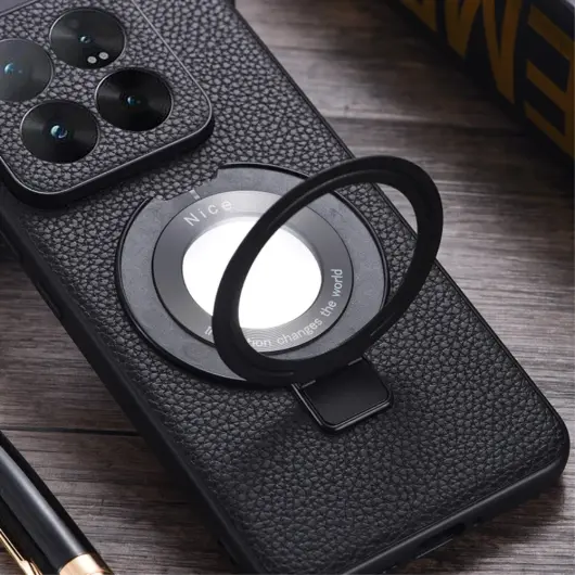 Xiaomi 14 Hoesje met Magsafe Back Cover Kunstleer Textuur Groen afbeelding 5