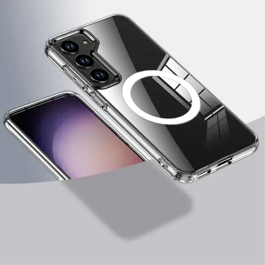 Samsung Galaxy S24 MagSafe Hoesje Schokbestendig TPU Transparant afbeelding 2
