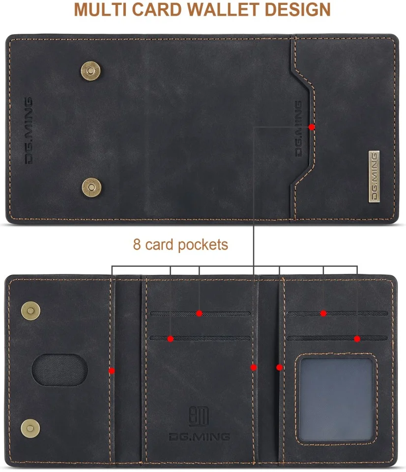 DG Ming Samsung Galaxy S24 Plus Hoesje Magnetische Portemonnee Zwart afbeelding 11