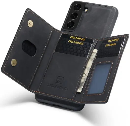 DG Ming Samsung Galaxy S24 Plus Hoesje Magnetische Portemonnee Zwart afbeelding 1
