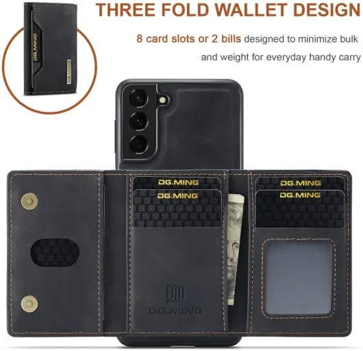 DG Ming Samsung Galaxy S24 Plus Hoesje Magnetische Portemonnee Zwart afbeelding 4