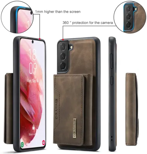 DG Ming Samsung Galaxy S24 Plus Hoesje Magnetische Portemonnee Bruin afbeelding 7