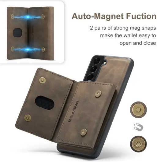 DG Ming Samsung Galaxy S24 Plus Hoesje Magnetische Portemonnee Bruin afbeelding 4