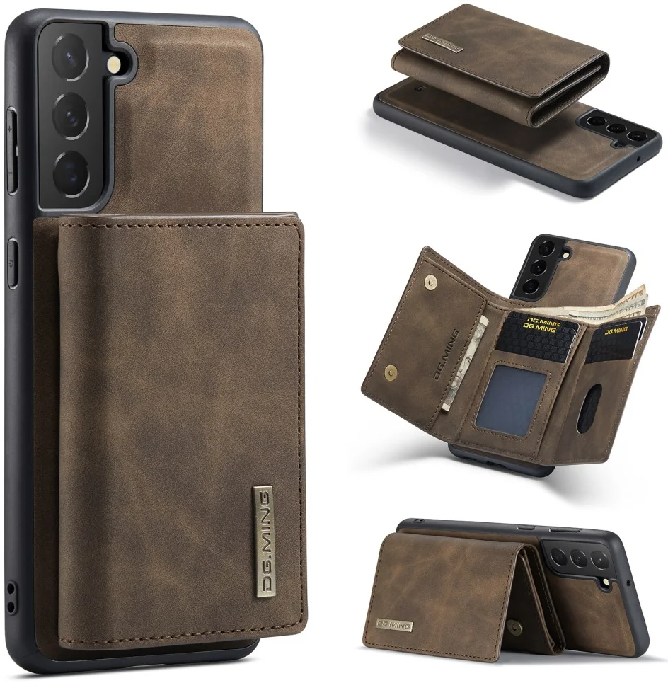 DG Ming Samsung Galaxy S24 Plus Hoesje Magnetische Kaarthouder Coffee afbeelding 12