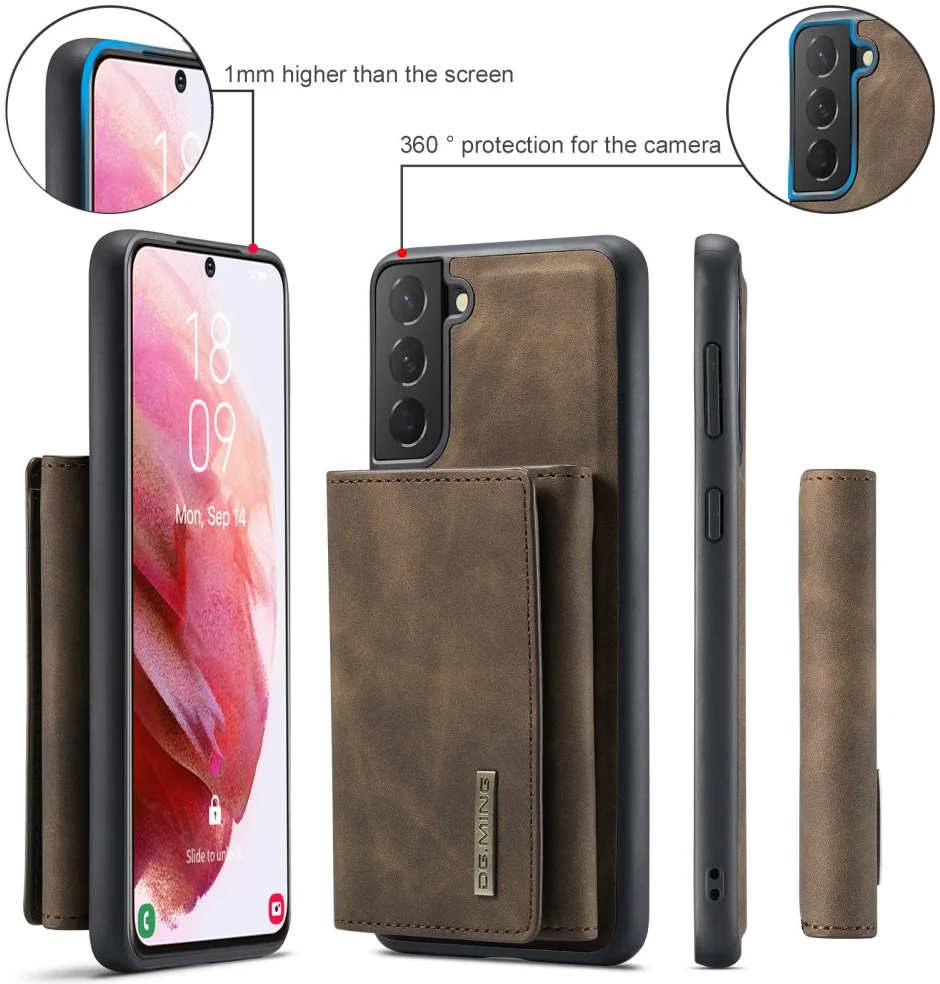 DG Ming Samsung Galaxy S24 Plus Hoesje Magnetische Kaarthouder Coffee afbeelding 8