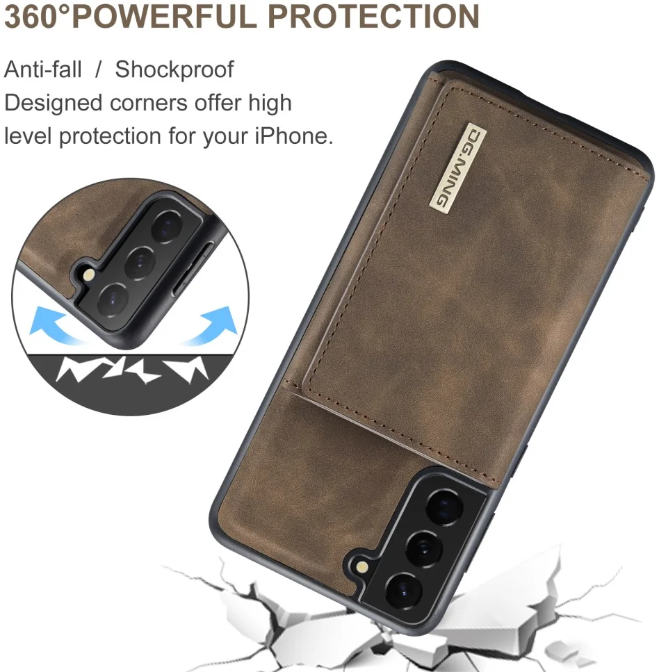 DG Ming Samsung Galaxy S24 Plus Hoesje Magnetische Kaarthouder Coffee afbeelding 6