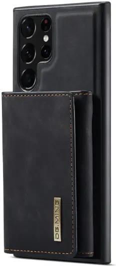 DG Ming Samsung Galaxy S24 Ultra Hoesje Magnetische Kaarthouder Zwart afbeelding 2