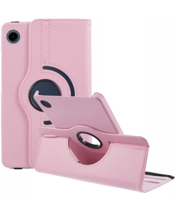 Samsung Galaxy Tab A9 Hoes 360° Draaibare Book Case Roze Hoesjes