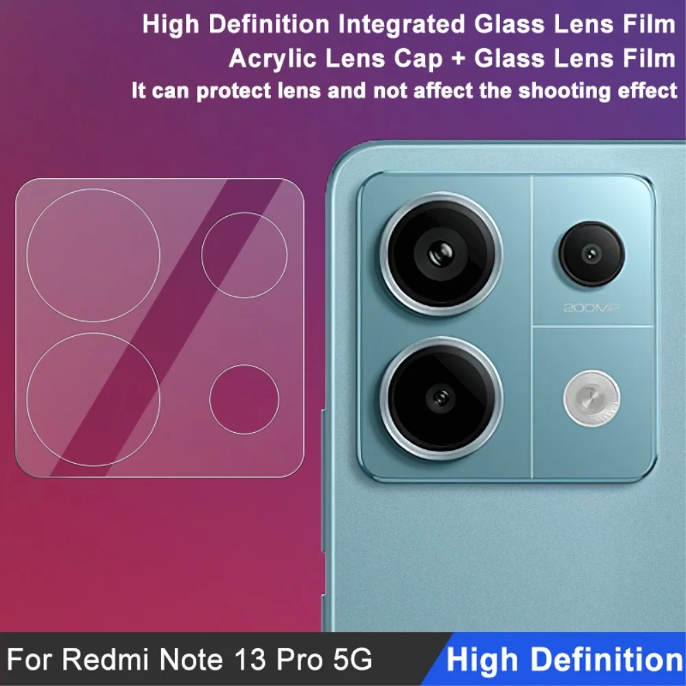 Imak Xiaomi Redmi Note 13 Pro 5G Camera Lens Protector +Lens Cap Clear afbeelding 6