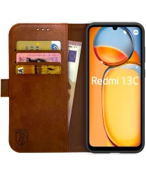 Rosso Element Xiaomi Redmi 13C / Poco C65 Hoesje Book Case Wallet Bruin