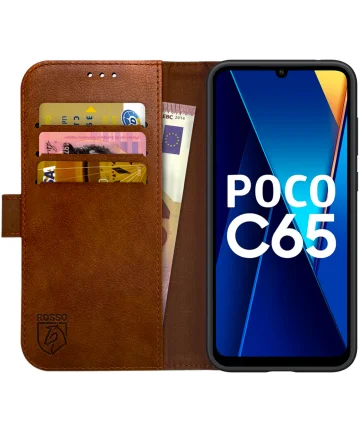 Rosso Element Xiaomi Poco C65 Hoesje Book Case Wallet Bruin Hoesjes