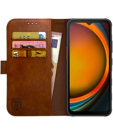 Rosso Element Samsung Galaxy Xcover 7 Hoesje Book Case Wallet Bruin Hoesjes