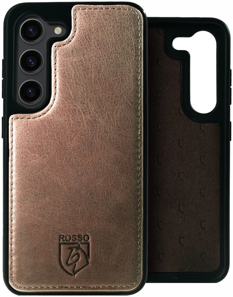 Rosso Elite Samsung S22 Hoesje MagSafe Book Case Echt Leer Bruin afbeelding 13