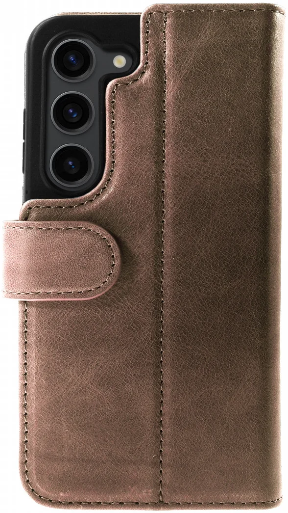 Rosso Elite Samsung S22 Hoesje MagSafe Book Case Echt Leer Bruin afbeelding 2